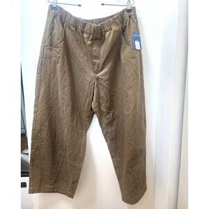 Universal Thread women Olive green Cropped barrel Pants XL travel stretch waist